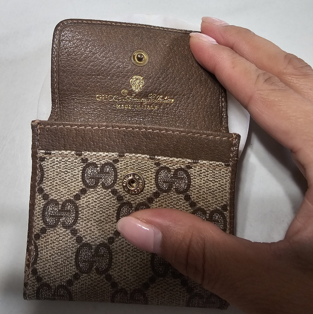 Gucci Brown and Cream Wallet/ coin pouch - Picture 2 of 4